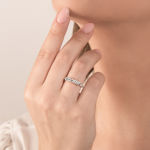 Immagine di ANELLO 5 PIETRE ORO BIANCO CON DIAMANTI CP589/EC10