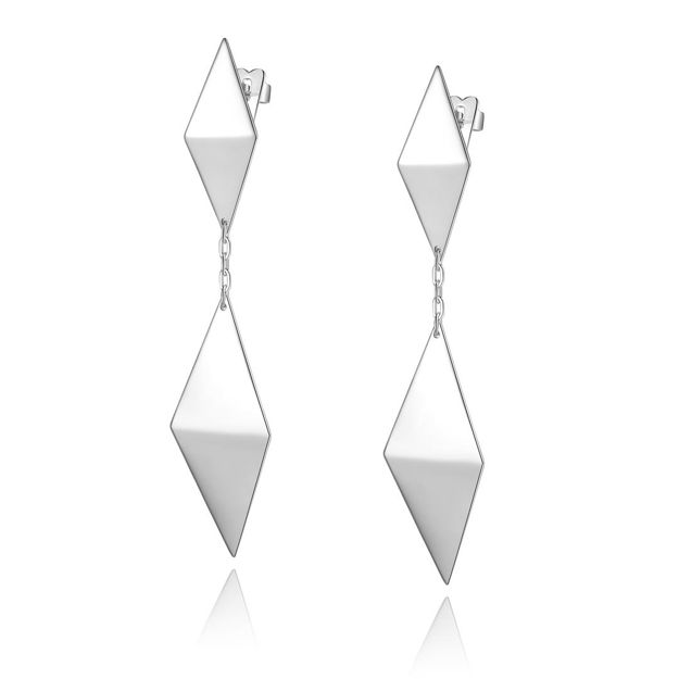 Immagine di PLANUS ORECCHINI IN ARGENTO 4 ROMBI PPL24
