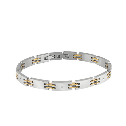 Bliss Admiral bracciale in Acciaio con finitura in Oro e Diamante