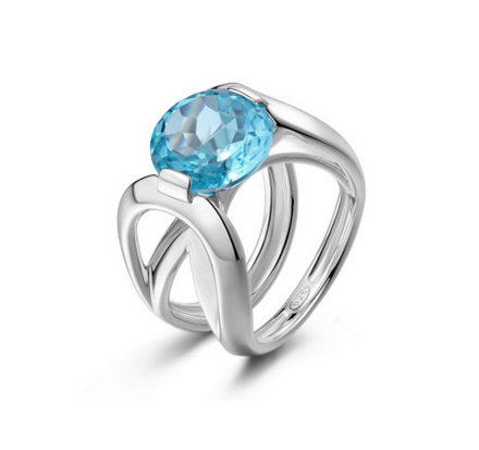 Pianegonda anello in argento 925‰ con topazio blu 