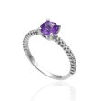 Immagine di CANDIES ANELLO ORO BIANCO CON AMETISTA E BRILLANTI BIANCHI 1A01615B35110