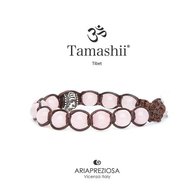 Immagine di Bracciale Tamashii Originale "Ruota della Preghiera" quarzo rosa BHS1100-33