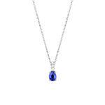 Immagine di COLLANA ORO BIANCO CON DIAMANTI E ZAFFIRO BLU AB792/Z