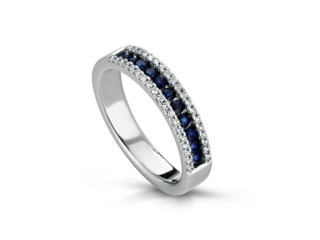 Immagine di ANELLO ORO BIANCO CON DIAMANTI E ZAFFIRI BLU ANRIV46/1Z - copia