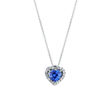 Immagine di COLLANA CUORE ORO BIANCO CON DIAMANTI E ZAFFIRO BLU ABA1044/10Z