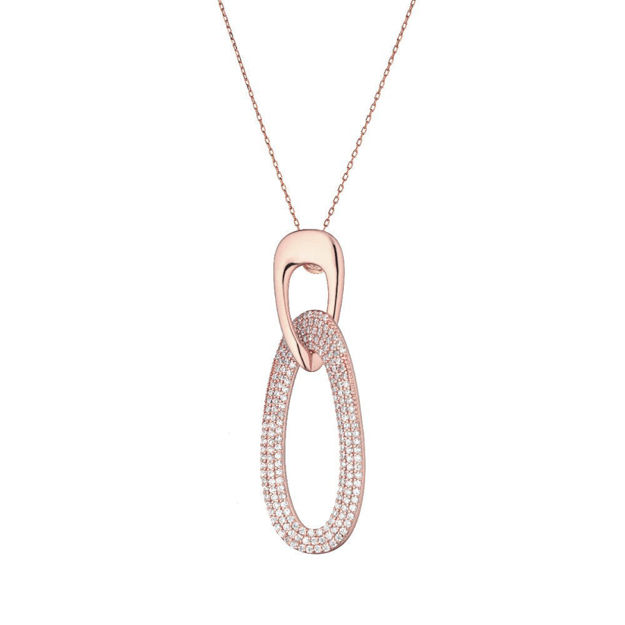 Immagine di COLLANA PAVE' ROSA VENICE IN ARGENTO CLDV 070