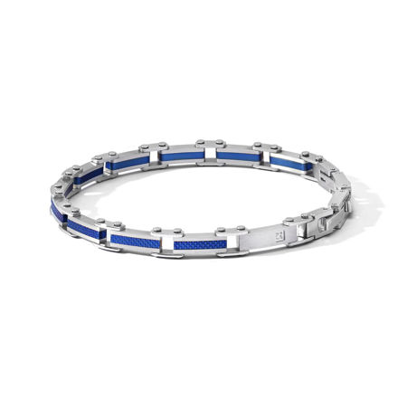 Immagine di TEXTURE BRACCIALE IN ACCIAIO E PVD BLU UBR 1197