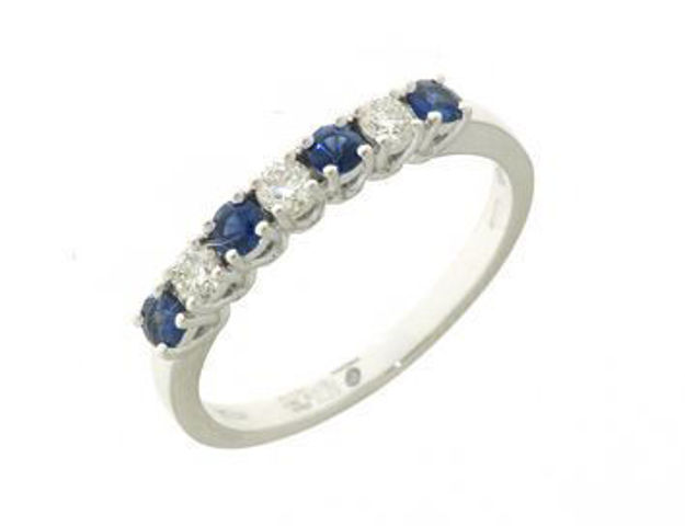 Immagine di ANELLO ORO BIANCO CON DIAMANTI E ZAFFIRI BLU GM105/EE20Z