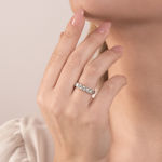 Immagine di ANELLO 5 PIETRE ORO BIANCO CON DIAMANTI HP1/EC20